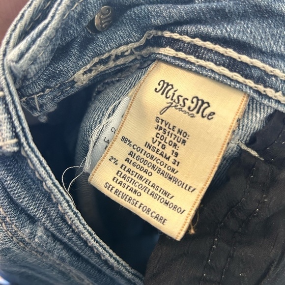 Miss Me Jeans Cross Angel Wings boot cut style Jp5117UR Blue cowgirl western 27 - Picture 5 of 11